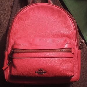 Dark Pink Coach mini backpack